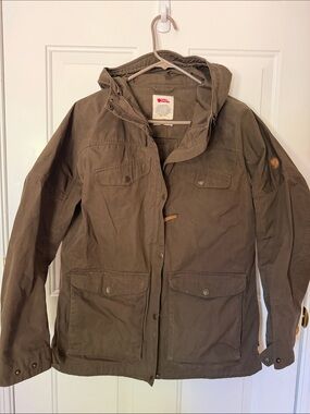 Fjallraven Olive Green Hooded Utility Jacket